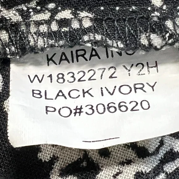 Band of Gypsies Maxi Dress Womens XS Black Ivory Smocked Medallion Pockets Boho - Picture 4 of 9